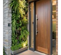 HYDROWARE Traverse Double Front Door Handle Set - Modern Entry Door Pulls, 304 Stainless Steel, Brushed Satin Finish, Bolt-Through Connector, Luxury Exterior Hardware (Brushed Nickel, 36 Inches)