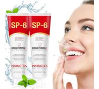 Hydroxyapatite Toothpaste for Advanced Enamel Protection, SP-6 Probiotic Whitening Toothpaste - Enhanced Formula with 6 Probiotics,Fluoride-Free, sp-6 Ultra Whitening Toothpaste (2Pcs, Red)