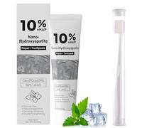 Hydroxyapatite Toothpaste with 1 Toothbrush,Hydroxyapatite Enamel Care Toothpastes,Fluoride-Free Formula,Sensitivity Relief, Cavity Prevention, Fresh Breath,120g
