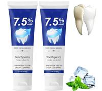 Hydroxylapatite Toothpaste, 7.5% Nano Hydroxyapatite Toothpaste for Remineralizing Enamel Repair & Sensitivity Relief, Gentle Mint, Fresh Breath, for Sensitive Teeth Daily Oral Care (2Pcs)