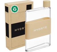 Hydrte | Flat Water Bottle | Leakproof, BPA Free Plastic | Ultimate Handbag Thin Water Bottle | Fits Any Bag (480ml, Neutral Tan)
