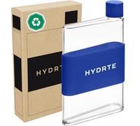 Hydrte | The Flat Water Bottle | Leakproof Flat | BPA Free Plastic | The Ultimate Handbag Thin Water Bottle | Fits Into Any Bag (350ml, Midnight Blue)