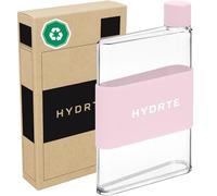 Hydrte | The Flat Water Bottle | Leakproof Flat | BPA Free Plastic | The Ultimate Handbag Thin Water Bottle | Fits Into Any Bag (480ml, Champagne Pink)