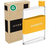 Hydrte | The Flat Water Bottle | Leakproof Flat Water Bottle | BPA Free Plastic | The Ultimate Handbag Thin Water Bottle | Fits Into Any Bag (350ml, Mango Yellow)