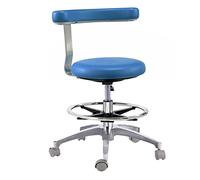 HYDTGZ Dentist Stool Dental Assistant Chair with Armrests PU Leather Height Adjustable Dental Stool Nurse Chair Beauty Stool,Blue,L/62cm to 52cm