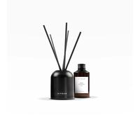 Hydur Reed Diffuser Set - Elegant Glass Bottle with 6 Rattan Reeds - Aromatherapy Scented Oil Diffuser - Home Calming Fragrance Gift Set 150ml Room Freshener (Black)