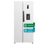 HYE 444 Litre Frost Free American Fridge Freezer Non-Plumbed Water 83cm - White