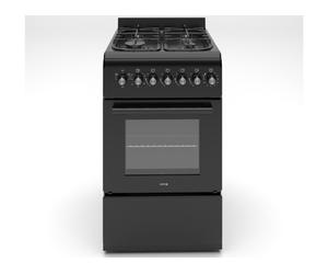 HYE 50X60 Free Standing Dual Fuel Cooker, Matte Black - C01FS50G17
