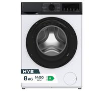 HYE 8kg Washing Machine, 1400rpm Freestanding Washer - White Slimline 45cm Depth, 11 Wash Programmes, Steam Wash, Eco 40-60, Express 15, Drum Clean, LED Display - Ideal for Small Homes