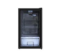HYE 93L Under Counter Beverage Cooler - Freestanding Drinks Fridge with Glass Door, Quiet 41dB, Energy Efficient, Adjustable Shelves, Home Bar & Office Mini Fridge, Black - RF01DF92B23