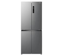 HYE American Fridge Freezer 392L - Double Door, No Frost, LED Display, Slim Depth - Large American Style Fridge Freezer with Crisper Drawer - Silver - RF01AMCD394S07