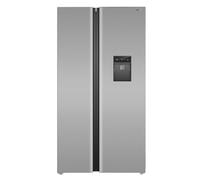 HYE American Fridge Freezer - Side By Side American Style Fridge Freezer, No Frost, 92cm Width, 503L Freestanding Design, Water Dispenser, Ideal For Large Families, Inox - RF01AMWD503DS07