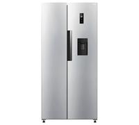 HYE American Fridge Freezer - Side By Side American Style Fridge Freezer With Water Dispenser, No Frost, 444L Freestanding Design, Low Noise (39dB), Sleek Inox Finish - RF01AMWD460DS03
