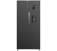 HYE American Fridge Freezer - Side By Side American Style Fridge Freezer With Water Dispenser, No Frost, 444L Freestanding Design, Low Noise (39dB), Sleek Black Finish - RF01AMWD460B03