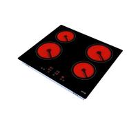HYE Built-In 4 Zone Electric Hob - Ceramic Hob with Black Glass - Touch Control electric hobs with Timer, Child Lock, Stop & Go - Easy Clean Cooktops, Compatible with Single Oven Built In - C01CH60E28