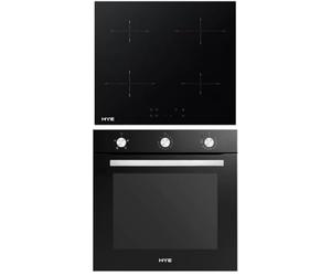 HYE Built In Electric Oven & Induction Hob - 60cm Electric Oven, 4 Zone Induction Hob, Simple & Intuitive Controls, Sl lack Finish, Perfect For Modern Homes - C01BI60S22