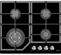 HYE Built-In Gas Hob - 4 Burners, 60cm, Sl lack Design | Triple Ring Wok Burner, Semi Rapid & Auxiliary Burners, Easy Dial Control, Ideal For Traditional Or Modern Kitchens