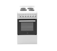 Cooker - Electric Cooker, 4 Powerful Hotplates, Electric Oven, Smart Cooking Controls & Programs, 50cm Width, Freestanding Design, White, Ideal For Smaller Kitchens & Couples - C01FS50E17W