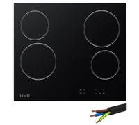 HYE Ceramic Hob - 60cm Built-In, 4 Cooking Zones, Black Glass Surface | Intuitive Touch Control Panel, Child Safety Lock & Control Lock, Integrated Timer & Heat Indicators, Perfect For Modern Homes