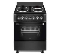HYE Cooker - Electric Cooker, 4 Hotplates, 62L Electric Oven, Smart Cooking Controls & Programs, 60cm Width, Freestanding Design, Matte Black, Perfect For Family Homes - C01FS60E17
