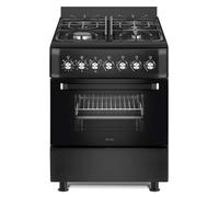 HYE Cooker - Gas Cooker With 4 Gas Burners, 62L Electric Oven, 60cm Width, Modern Freestanding Design, Black, Ideal For Family Homes - C01FS60G17