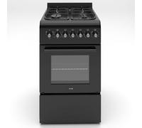 HYE 50X60 Free Standing Dual Fuel Cooker, Matte Black - C01FS50G17