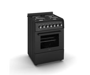 HYE Electric Cooker 60cm Single Oven, Hot Plate Freestanding - Black C01FS60E17