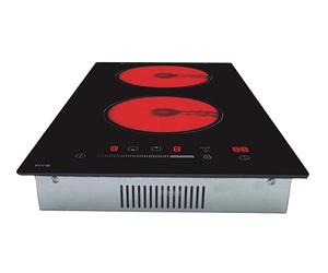 HYE Electric Hob - Ceramic Hob, 30cm Built In, 2 Cooking Zones, Sl lack Glass Surface, Intuitive Touch Control Panel, 9 Power Levels, Child Lock, Perfect For Modern Homes - C01CH30E30