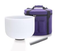 Hye-eun 12 Inch B Note Crystal Singing Bowl 432hz Crown Chakra with Purple Carrying Case for Yoga Meditation Sound Healing Energy