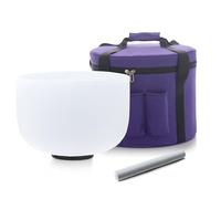 Hye-eun 14 Inch Large Crystal Singing Bowl, F Note 432hz Heart Chakra Bowl with Carrying Case for Yoga Meditation Sound Healing Energy Yoga, Spiritual