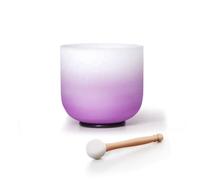 Hye-eun 432 hz Singing Bowl,7inch B Note Violet Color Gradient Frosted Quartz Crystal Singing Bowl for Yoga Healing Sound Energy Vibration Balance