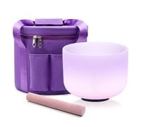 Hye-eun 432hz Crystal Singing Bowl- 8inch B Note Crown Chakra Quartz Meditation Bowl for Yoga Healing Sound Energy Vibration Balance Stress Relief Reiki Relaxation (Gradient Purple-Pink)