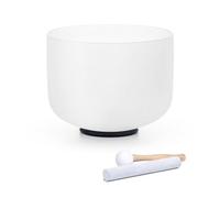 Hye-eun 528HZ 8 Inch C Note Flower of Life Crystal Singing Bowl Sound Healing Meditation Crystal Bowl Sound Bath Bowl Sound Bath Singing Bowl (White without bag)