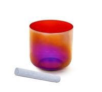 Hye-eun 6 Inch C Note Root Chakra Red Clear Cosmic Crystal Singing Bowl,Transparent Sound Bowl with Mallet & O-ring,Energy Healing Musical Instruments