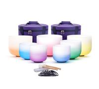 Hye-eun 7-12 Inch Crystal Singing Bowls Set of 7 432Hz Singing Bowls for Yoga, Meditation with Heavy Duty Carrying Case (Gradient Color, 7pcs)