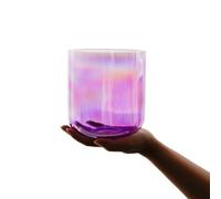 Hye-eun Purple Clear Crystal Singing Bowl B Note 5.25 Inch Cosmic Light Quartz Sound Crown Chakra Bowl Free Mallet & O-ring are Included