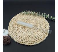 Hye-eun Singing Bowl Mallet Clear Hollow Crystal Base Rubber Striker Stick for Playing Quartz Crystal Singing Bowls and Pyramid (White)