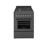 HYE Freestanding Gas Cooker 60cm with 62L Electric Oven, 4 Gas Burners, Timer, Child Lock, Accessories, Adjustable Alarm, Easy Controls & Modern Design for Everyday Cooking - C01FS60G17 [2025]