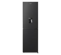 HYE Fridge Freezer - 50/50 Freestanding Fridge Freezer, 182.4cm Height, 55cm Width, 256 Litre Capacity, Total No Frost & Non-Plumbed Water Dispenser, Black - RF01FF256B18