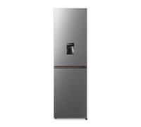HYE Fridge Freezer - 50/50 Freestanding Fridge Freezer, 182.4cm Height, 55cm Width, 256 Litre Capacity, Total No Frost & Non-Plumbed Water Dispenser, Silver - RF01FF256S18