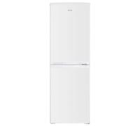 HYE Fridge Freezer - Small 50/50 Freestanding Fridge Freezer, 144cm Height, 48cm Width, 142 Litre Capacity, Suitable For Apartments & Couples, Compact Design For Small Kitchens, White