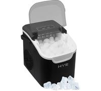 HYE Ice Maker - 0.8L Water Tank, Produces 8 Cubes In 6-13 Minutes | Smart LED Indicators & Auto Functions, Black, Flip Door, Ice Size Selection, Ideal For Homes, Bars, & Offices