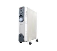 HYE Radiator - 11 Fin Oil Heater, Adjustable Heating Power, Built In Safety Features, Portable & Practical, White, Perfect For Flexible Heating Around The Home & Office - 11OH2500B14