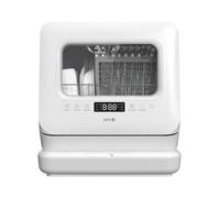 HYE Table Top Dishwasher - Countertop Dishwasher Mini With 3 Place Settings, Non-Plumbed, Compact Tabletop Design (Width 45.5cm), 6 Programs, Quiet Operation (58dB), White - DW013TTW25