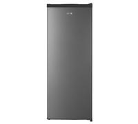 HYE Upright Larder Fridge - 242L Capacity, Silver | Freestanding, 54.5cm Width, 143cm Height, 4 Shelves, Crisper Drawer, Reversible Door, Suitable For Apartments & Families