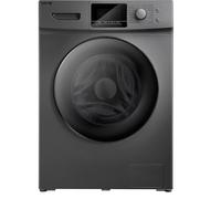 HYE Washing Machine - Washer, 8KG Drum, 1400RPM, A Energy Rating, Freestanding Design, Quiet 76 dB Operation, 16 Programmes, Super Quick & Eco Wash, Dark Silver - W0108RT14DS07