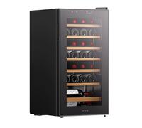 HYE Wine Cooler - Wine Fridge With 28-Bottle Storage Capacity, Modern Freestanding Design, Digital Controls, Quiet 40 dB Operation, Black, Perfect For Homes Bars & Collections - RF01WC28B31