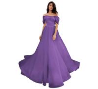 HYEC7 Off The Shoulder Tulle Prom Dresses A-Line Quinceanera Dress Elegant Bride Puffy Wedding Dresses Purple