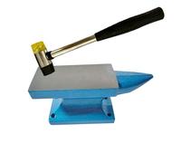 Hyecen Mini Horn Anvil Set,3Lbs Forged Iron Anvil with Rubber Hammer for Jewelry Making,Blacksmith Forge Kit,Jewelry Hammer and Block Set,Bench Block Silversmithing Tools Designed