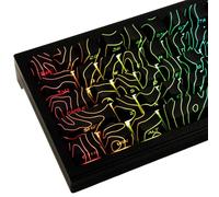 Hyekic Custom Keycaps 128 Keys PBT Keycaps,Black Topographic Side Printed Shine Through Keycap, Cherry Profile Dye Sublimation Key cap for Cherry MX Switch ANSI & ISO Layout Mechanical Keyboards